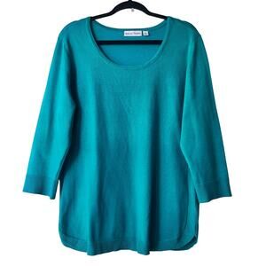 Rebecca Malone Womens Green‎ Pullover 3/4 Sleeve Blouse Size